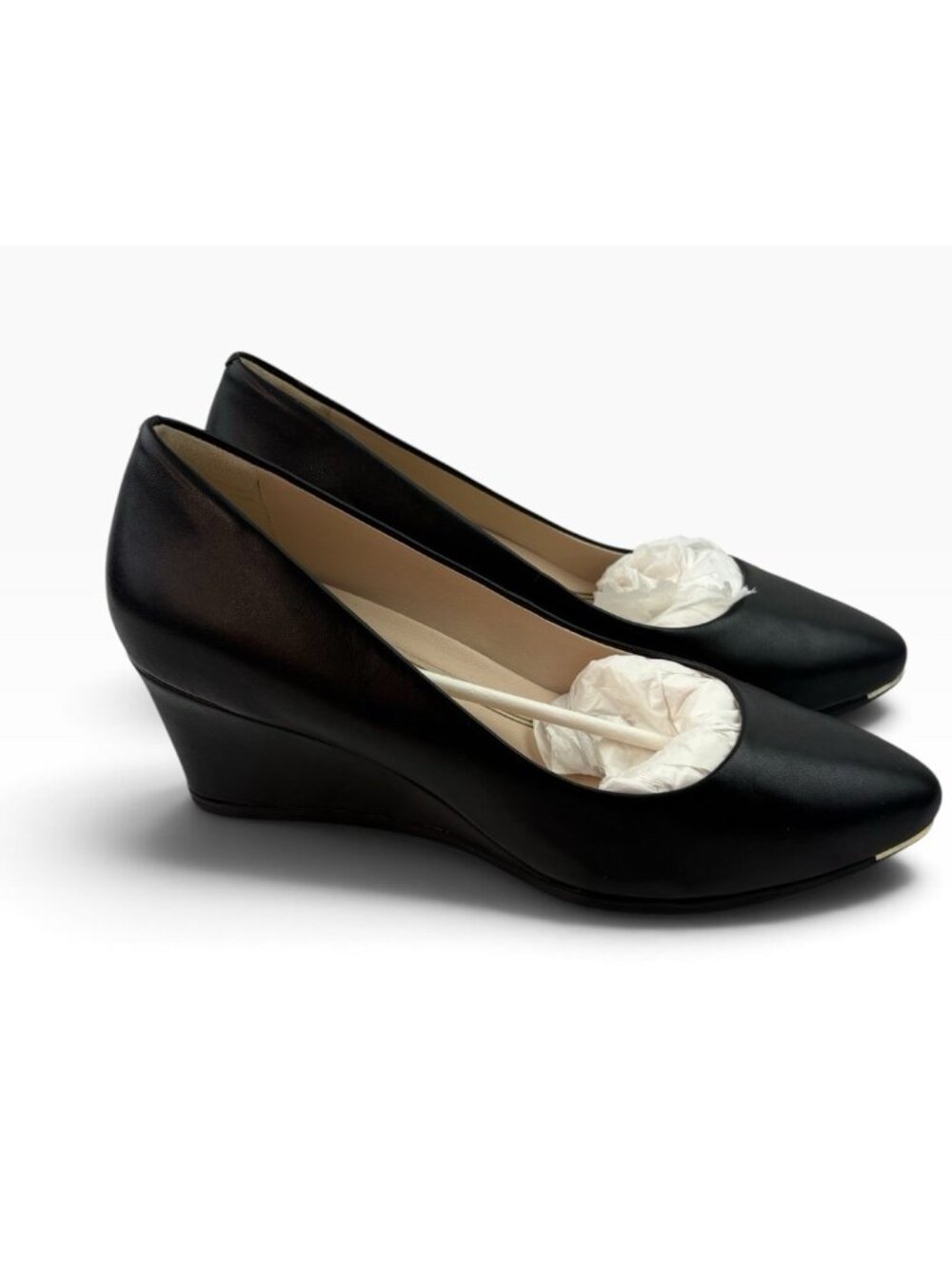 -NWOB Cole Haan Grand Ambition Pumps Womens Size 7.5 Black Leather Classic Heels